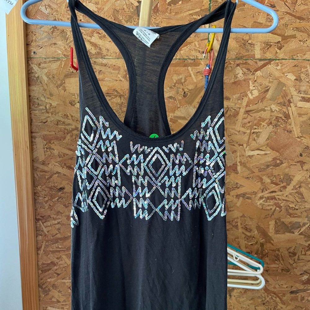 VS PINK black with rhinestone accent